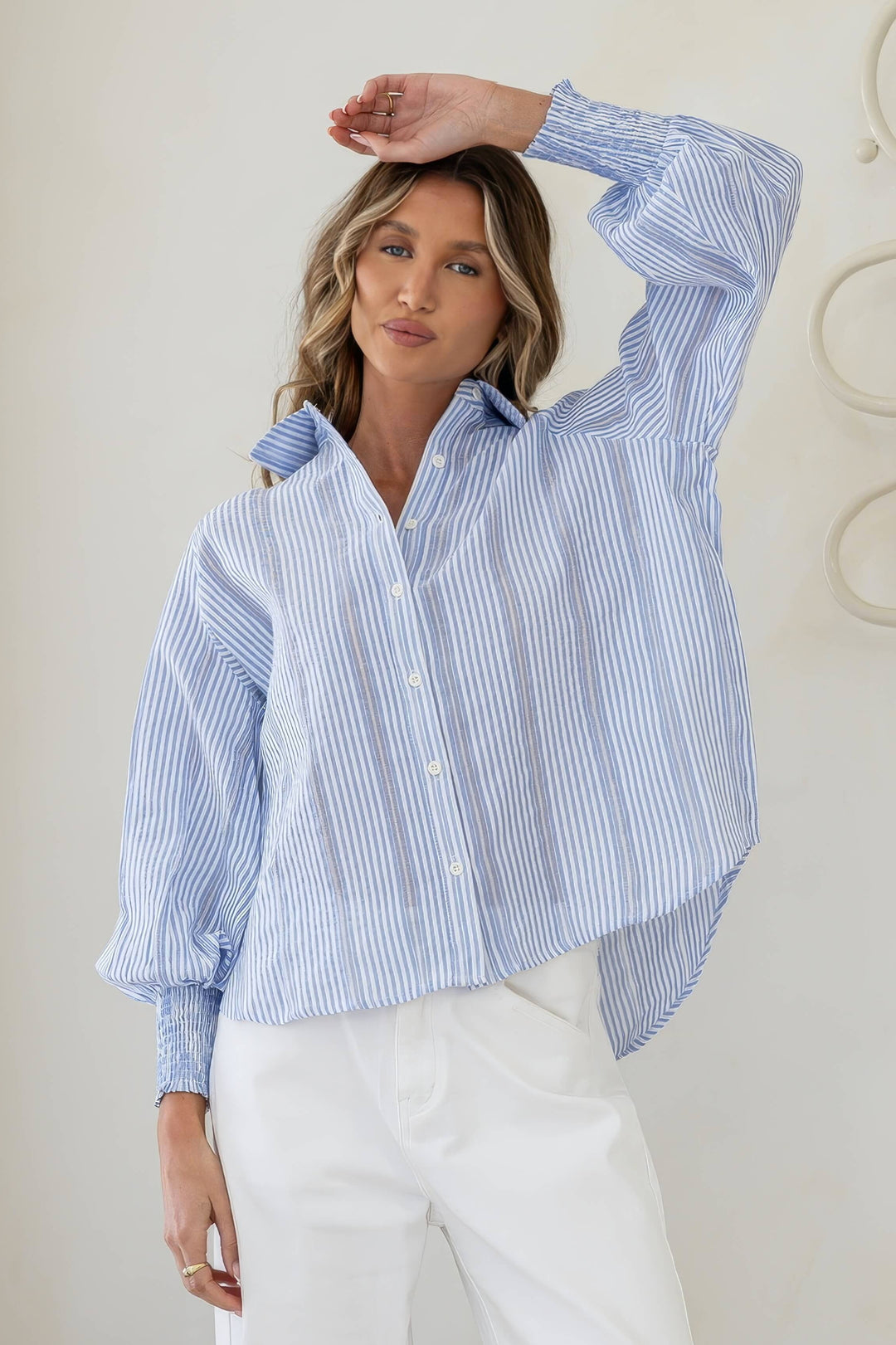 Portsea Blouse Blue / White Stripe