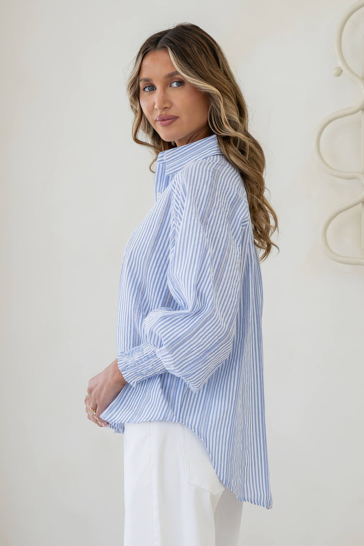 Portsea Blouse Blue / White Stripe