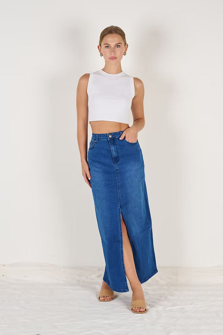 Sadie Denim Skirt Dark Blue