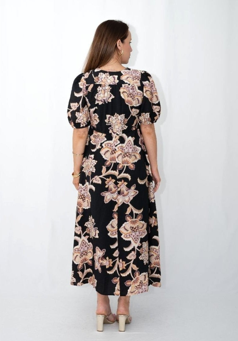 Selma Dress Black Floral