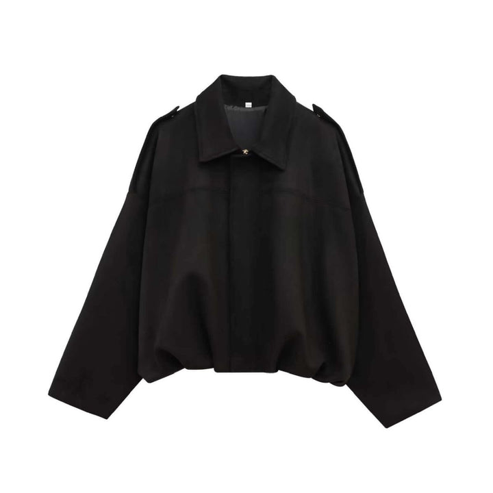 Zara Suede Bomber Jacket Black