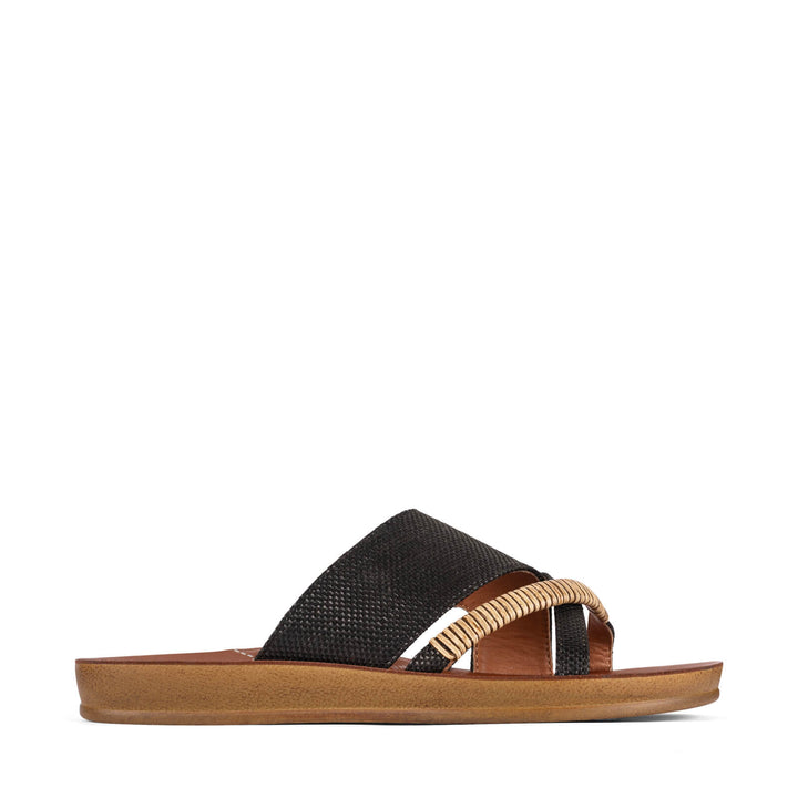Los Cabos - Bride Slide Black Raffia