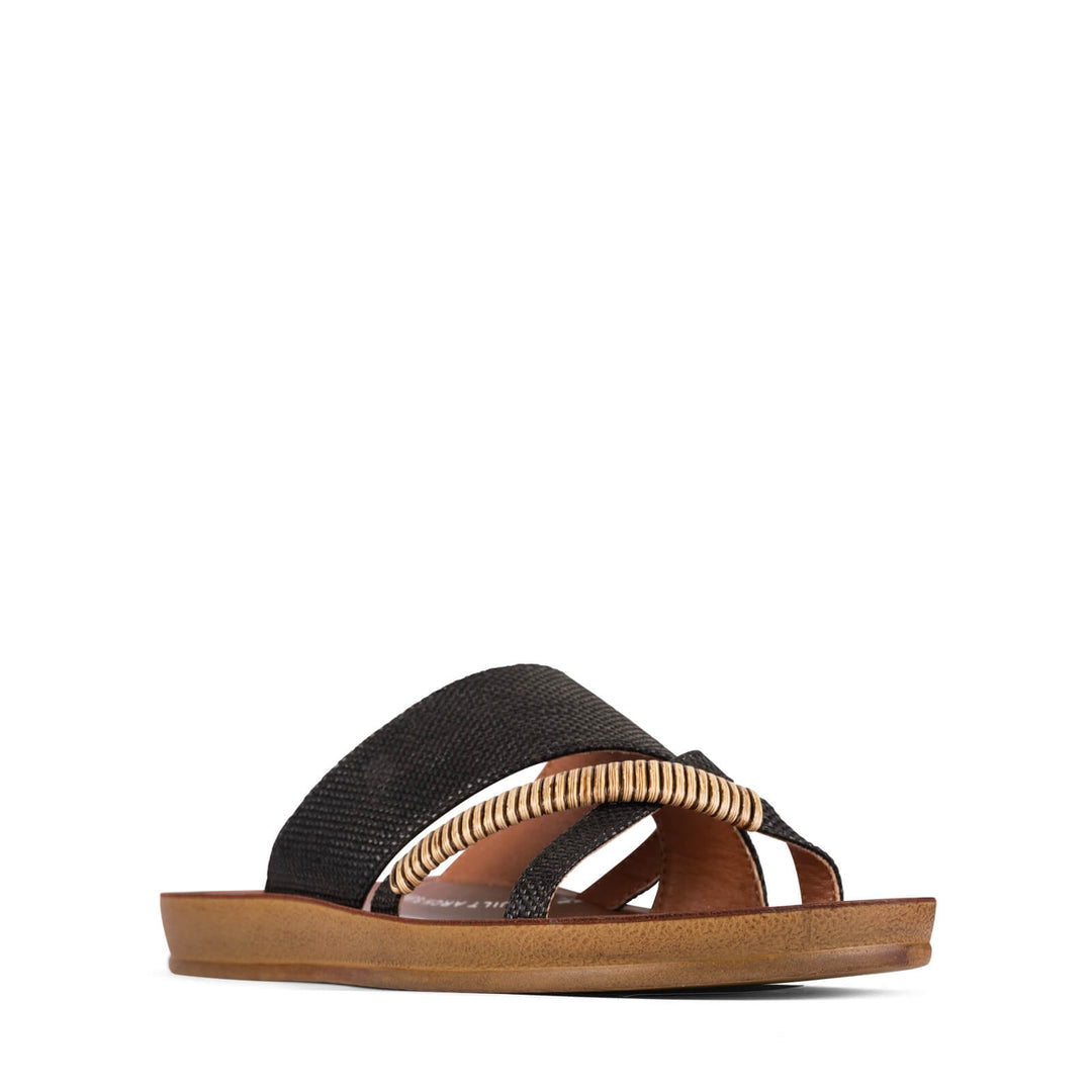 Los Cabos - Bride Slide Black Raffia