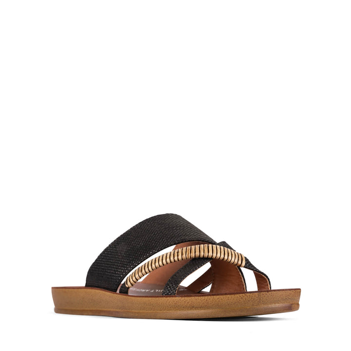 Los Cabos - Bride Slide Black Raffia