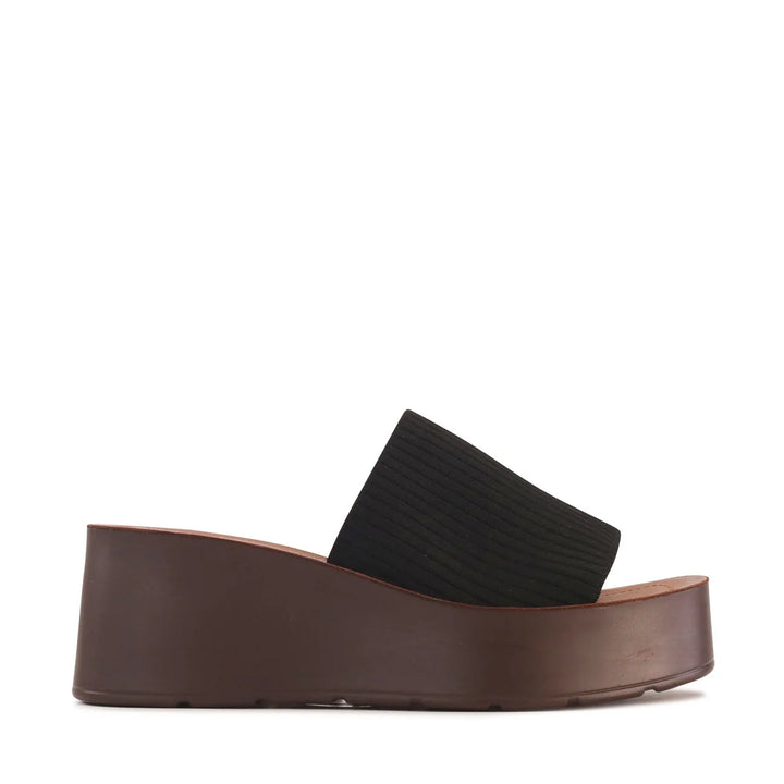 Los Cabos - Loryn Wedge Slide Black