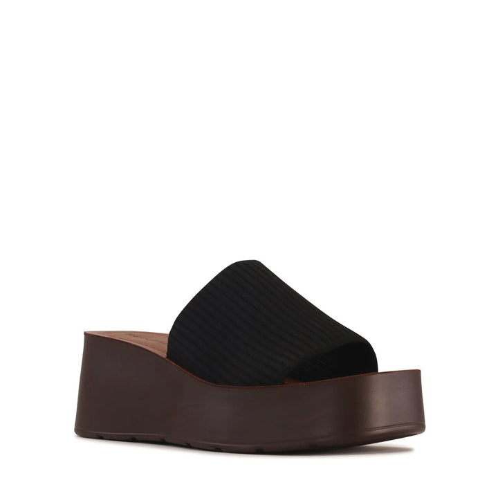 Los Cabos - Loryn Wedge Slide Black