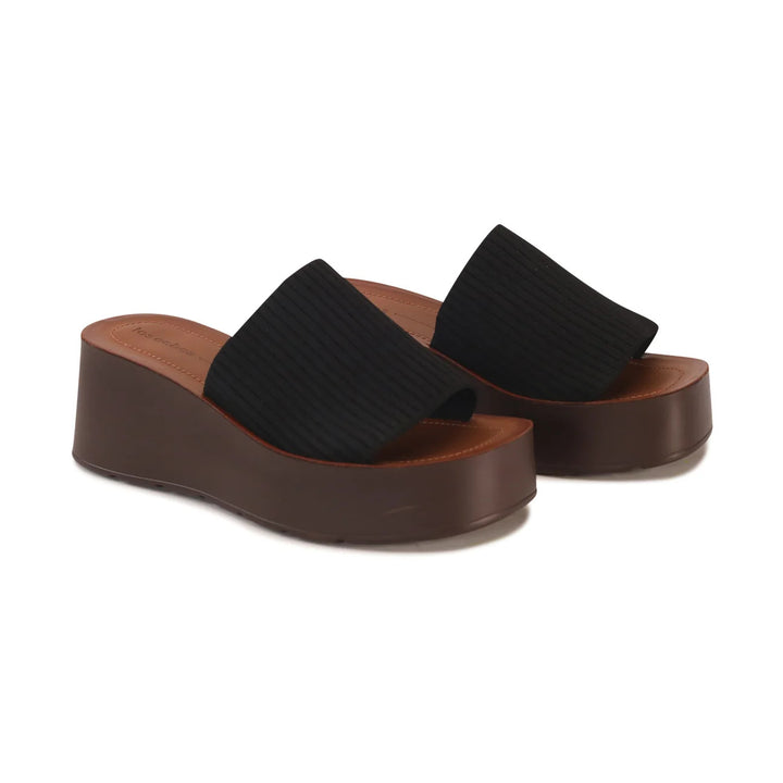 Los Cabos - Loryn Wedge Slide Black