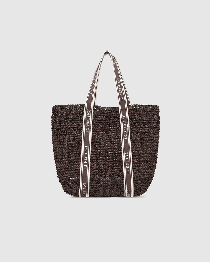 Louenhide - Bali Beach Bag Chocolate Raffia