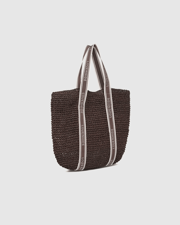 Louenhide - Bali Beach Bag Chocolate Raffia