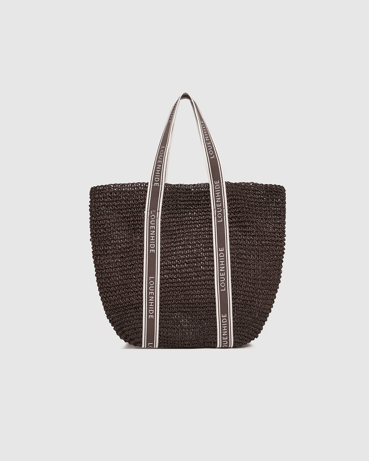 Louenhide - Bali Beach Bag Chocolate Raffia