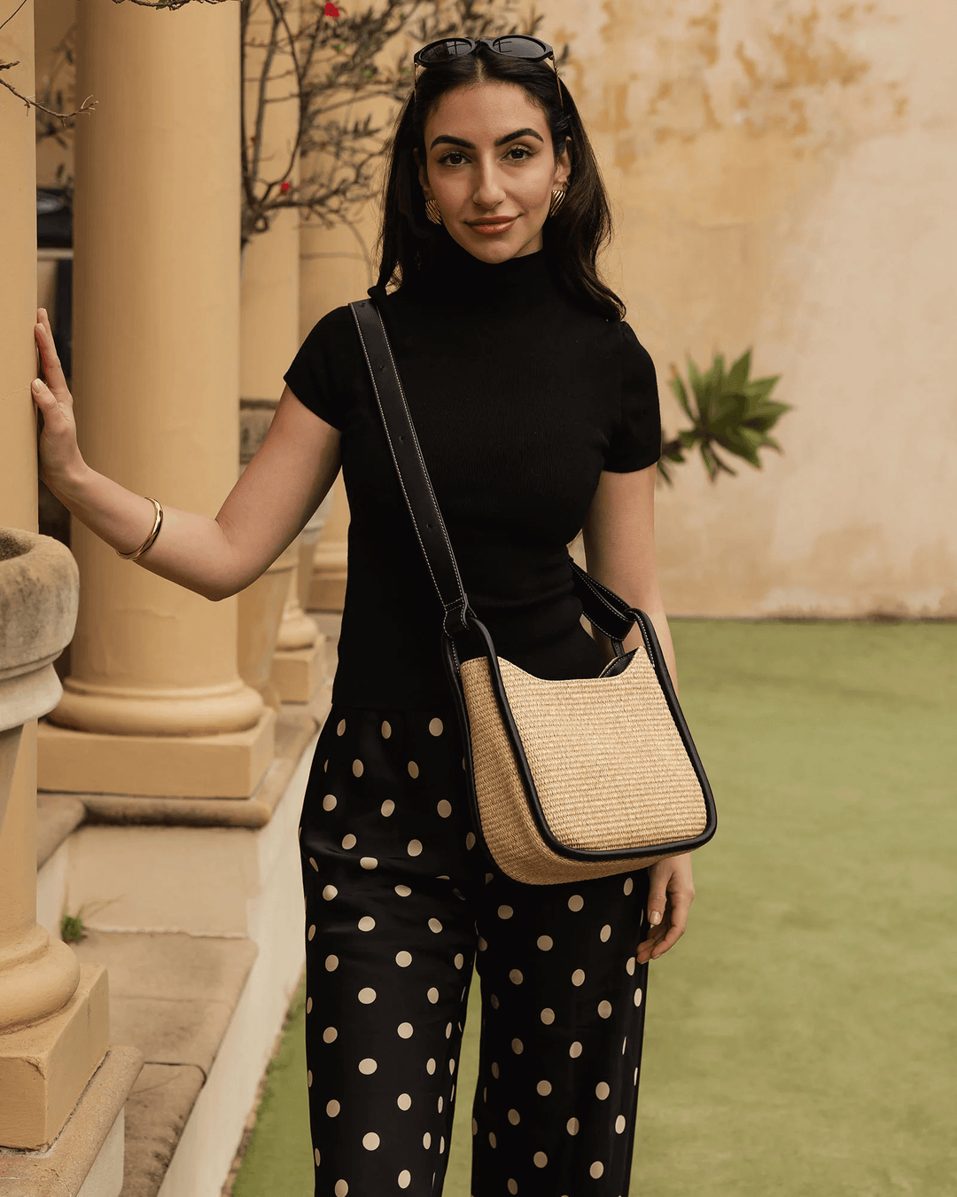 Louenhide - Clare Shoulder Bag Raffia / Black