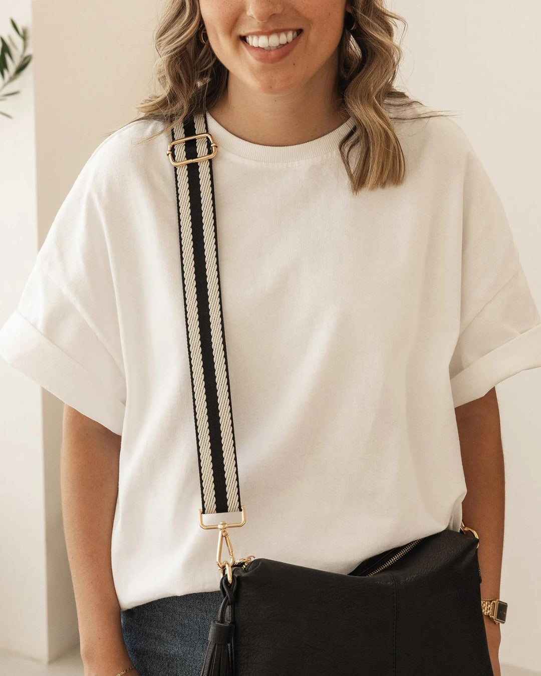 Louenhide - Daisy Stripe Crossbody Black