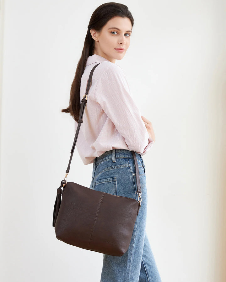 Louenhide - Daisy Stripe Crossbody Chocolate