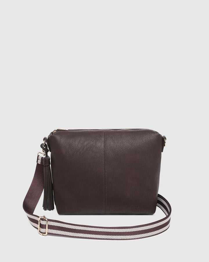 Louenhide - Daisy Stripe Crossbody Chocolate