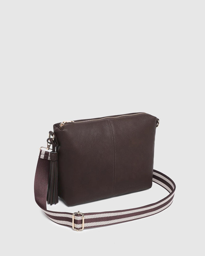 Louenhide - Daisy Stripe Crossbody Chocolate