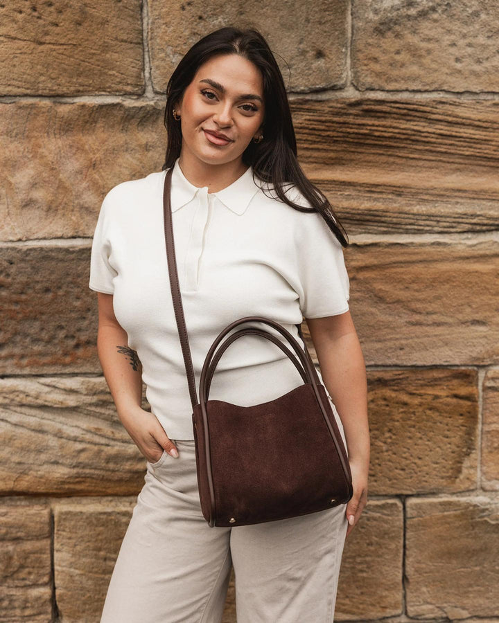 Louenhide - Steffie Suedette Mini Tote Chocolate