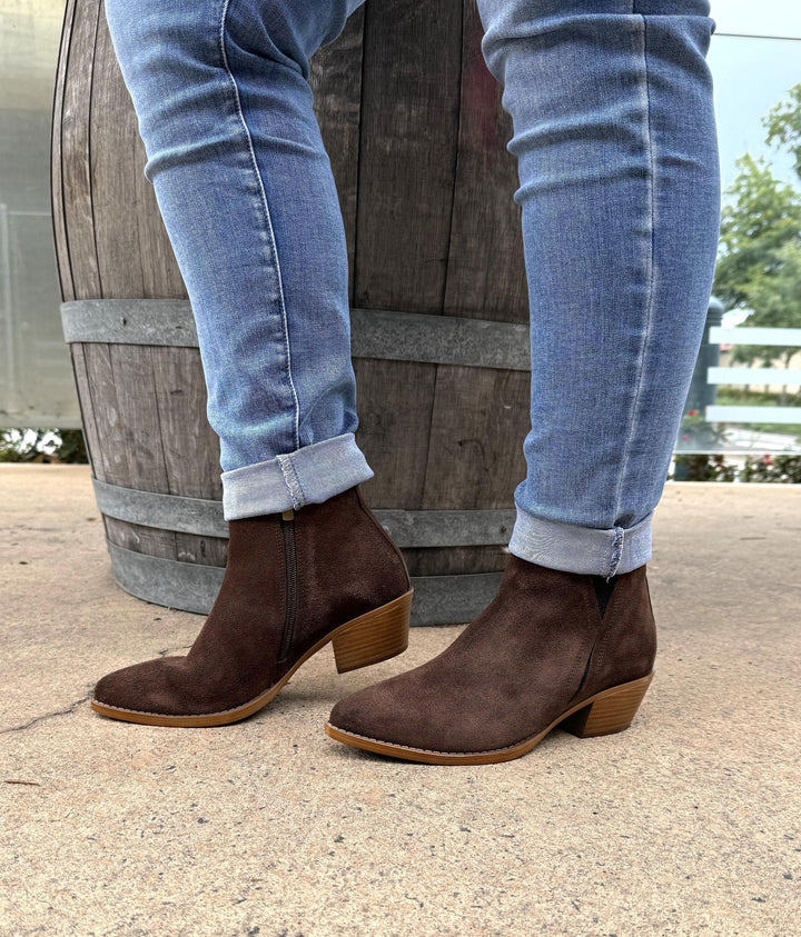 Luna Sole - Esma Ankle Boot Chocolate Suede