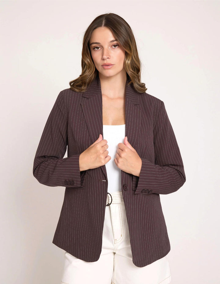 Stella + Gemma - Aria Blazer Raisin Pinstripe