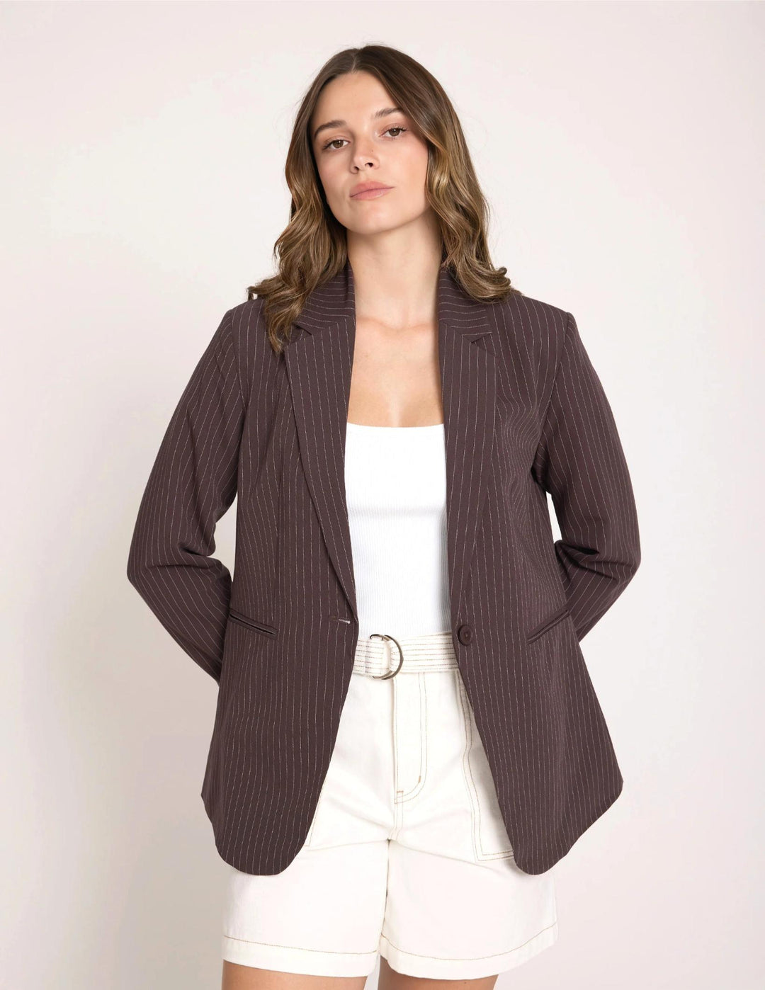 Stella + Gemma - Aria Blazer Raisin Pinstripe