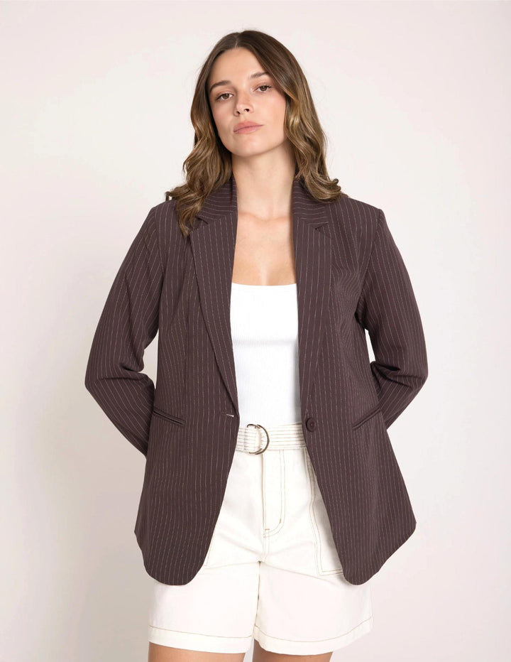 Stella + Gemma - Aria Blazer Raisin Pinstripe
