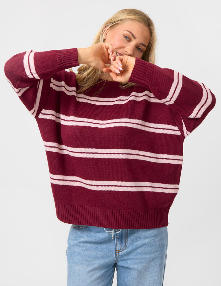Stella + Gemma - Bianca Jumper Maroon / Pink