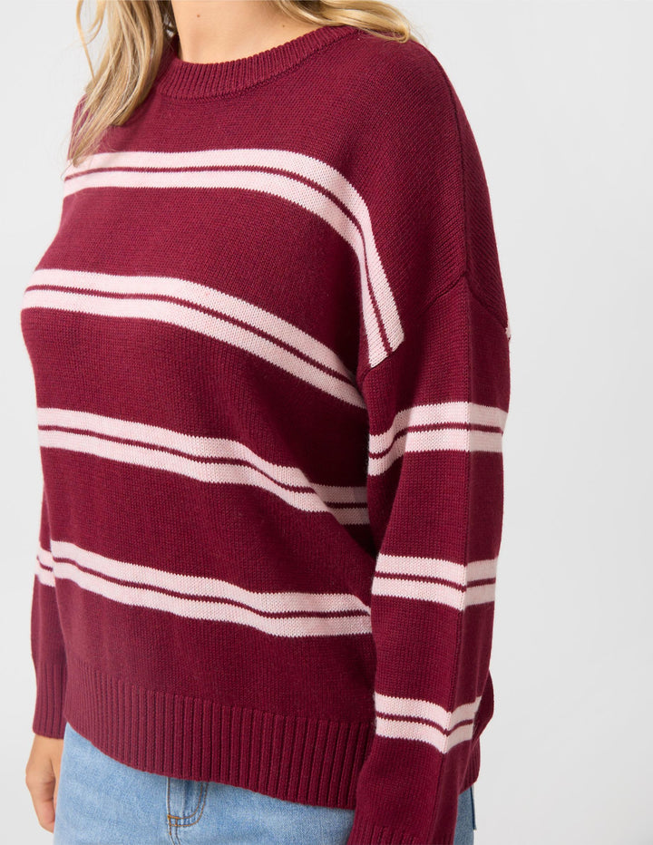 Stella + Gemma - Bianca Jumper Maroon / Pink