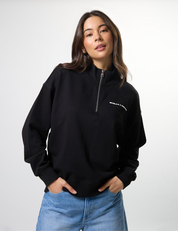 Stella + Gemma - Core 1/4 Zip Sweat Black