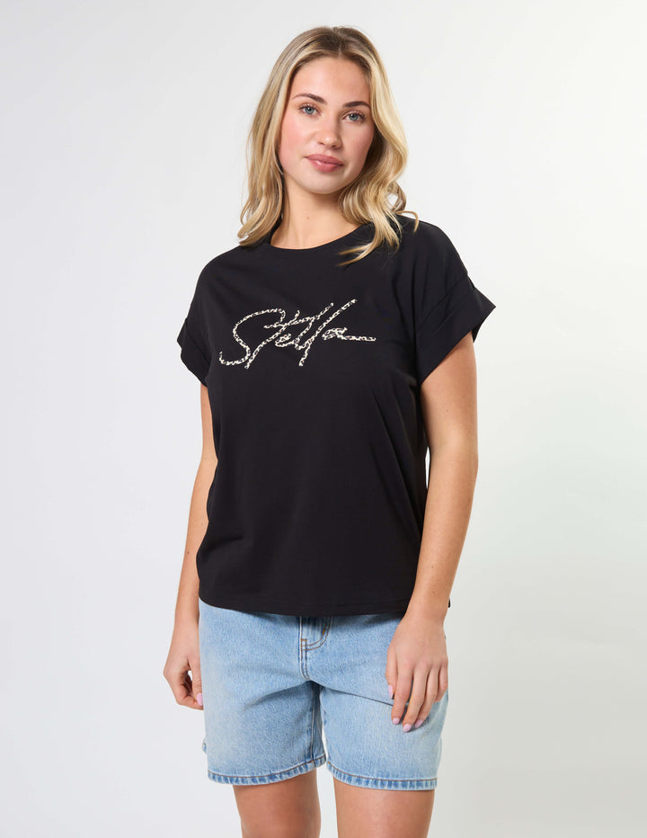 Stella + Gemma - Cuff Tee Black