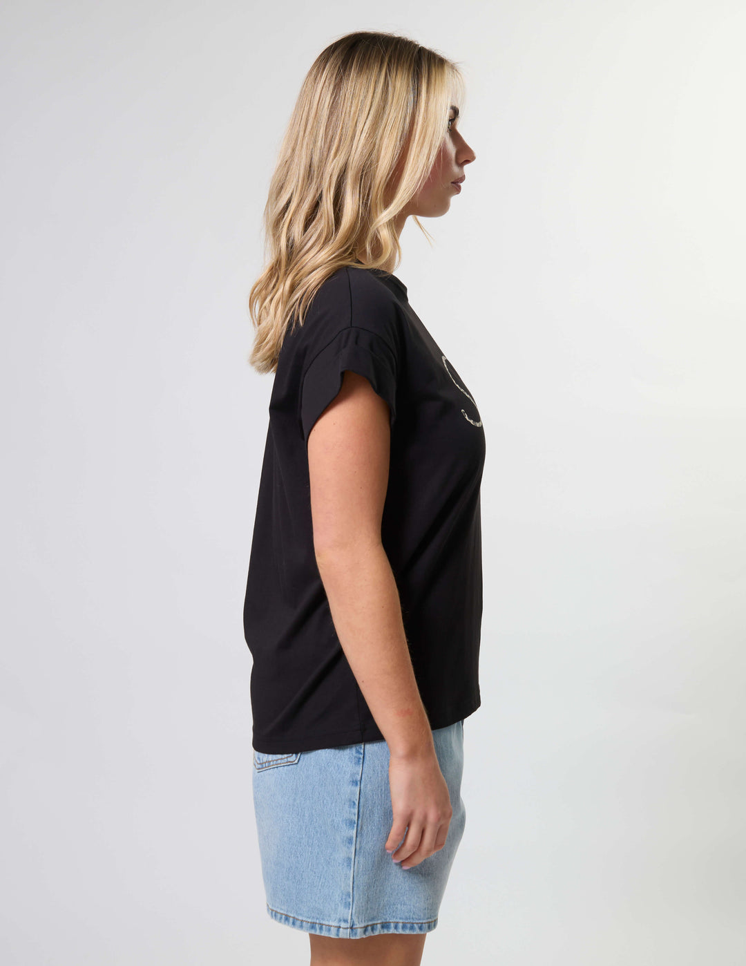 Stella + Gemma - Cuff Tee Black