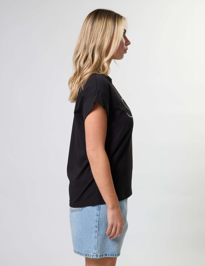 Stella + Gemma - Cuff Tee Black