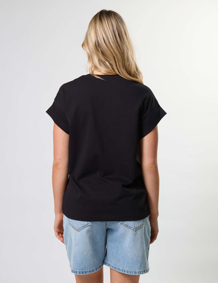Stella + Gemma - Cuff Tee Black