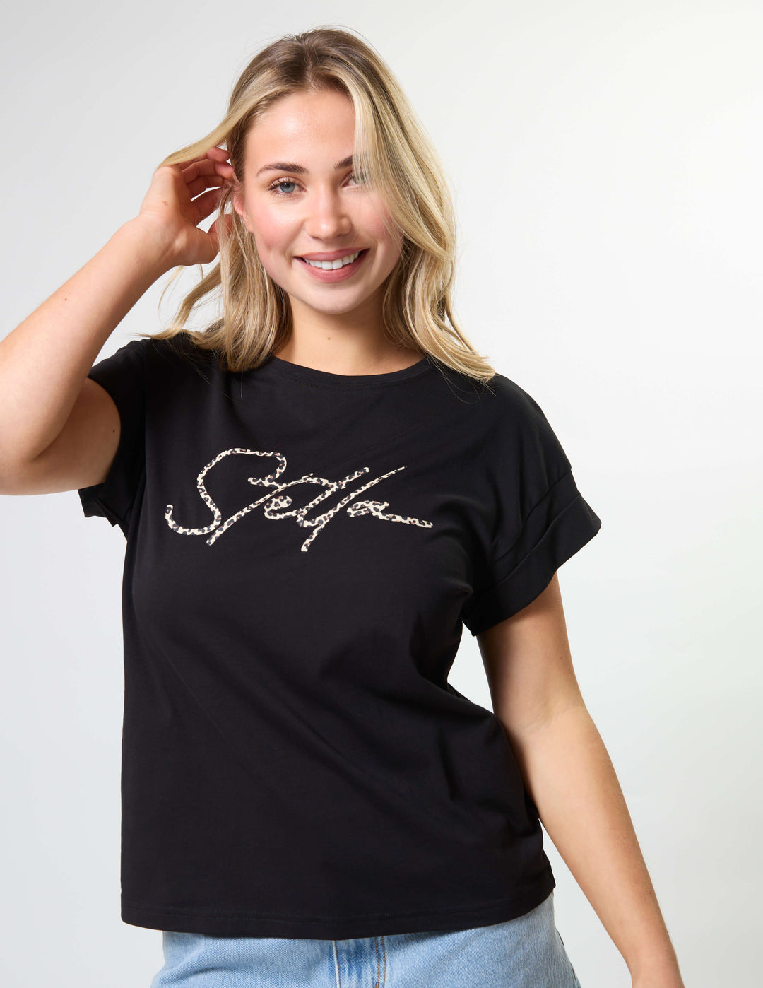 Stella + Gemma - Cuff Tee Black