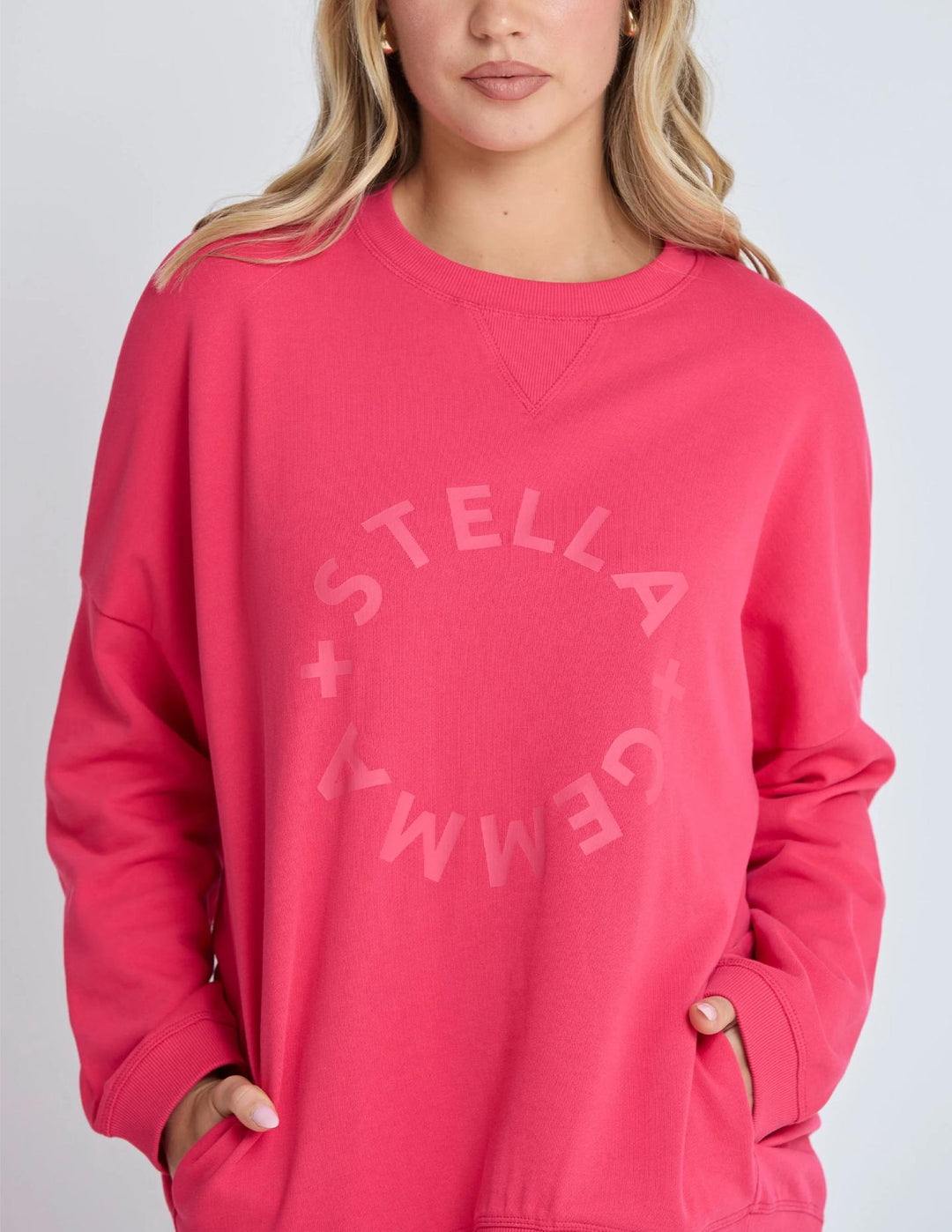 Stella + Gemma - Newport Pocket Crew Sweat Raspberry