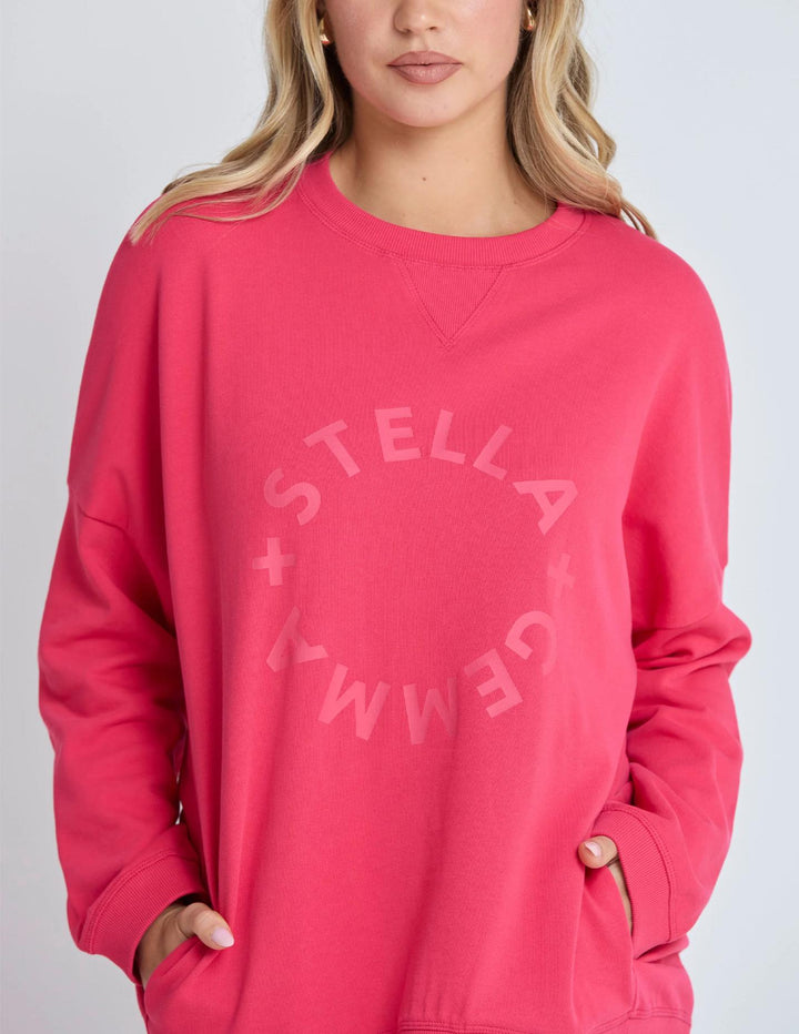 Stella + Gemma - Newport Pocket Crew Sweat Raspberry