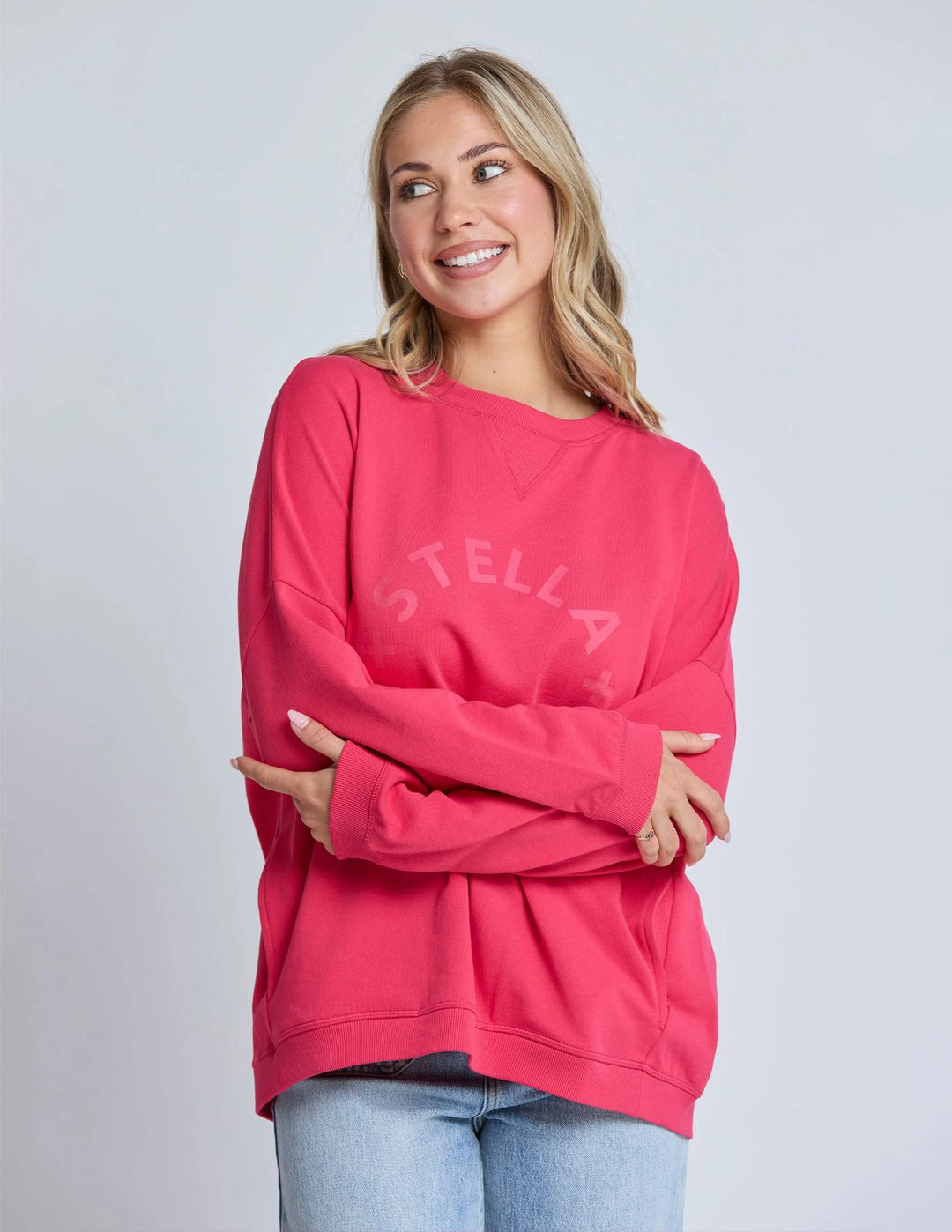 Stella + Gemma - Newport Pocket Crew Sweat Raspberry