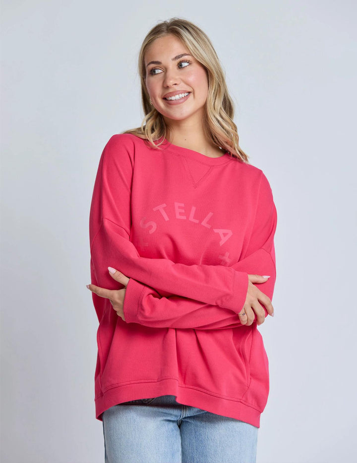 Stella + Gemma - Newport Pocket Crew Sweat Raspberry