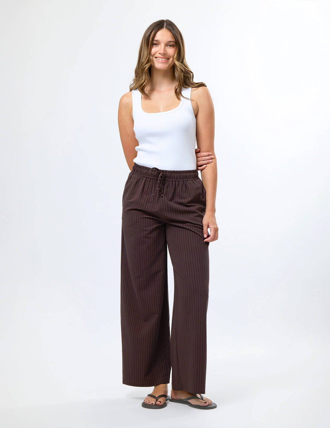 Stella + Gemma - Nora Pant Raisin Pinstripe