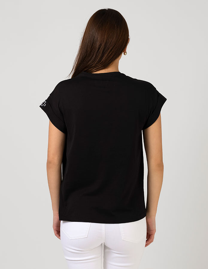Stella + Gemma - Paris Cuff Sleeve Tee Black