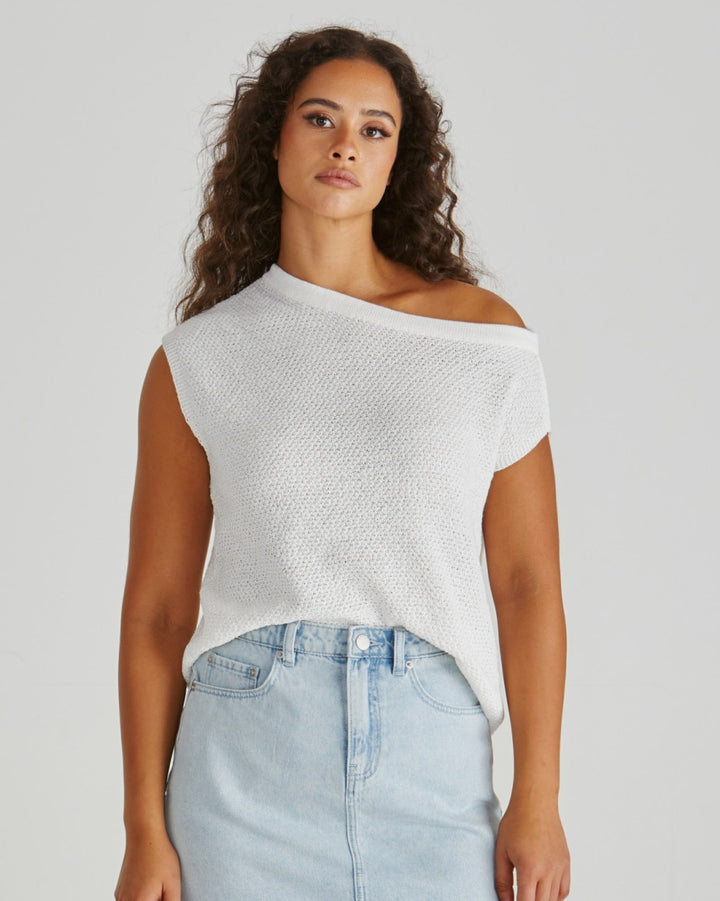 Sass - Jaci Knit Top White