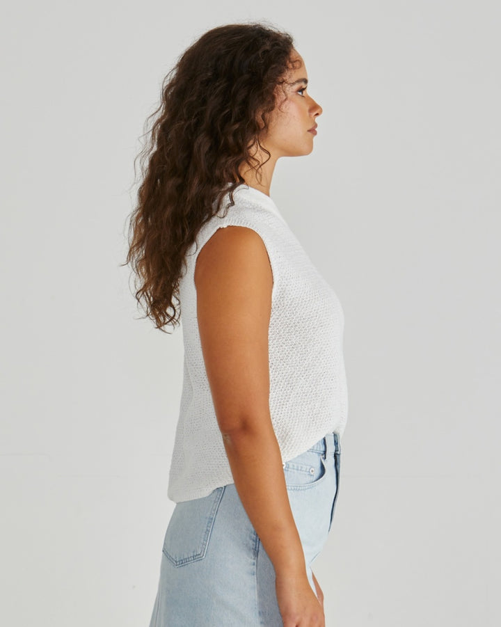 Sass - Jaci Knit Top White