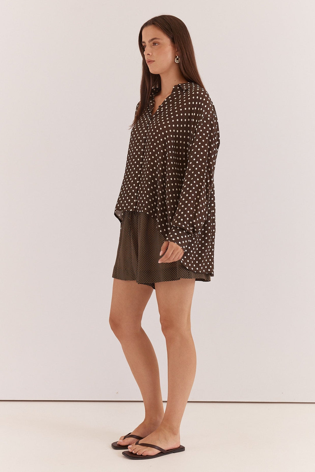 Sass - Joy Shirt Polka Dot Brown