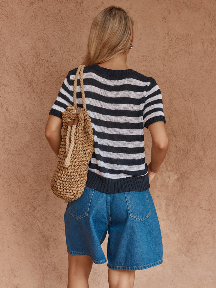 Sass - Jules Stripe Tee Navy / White