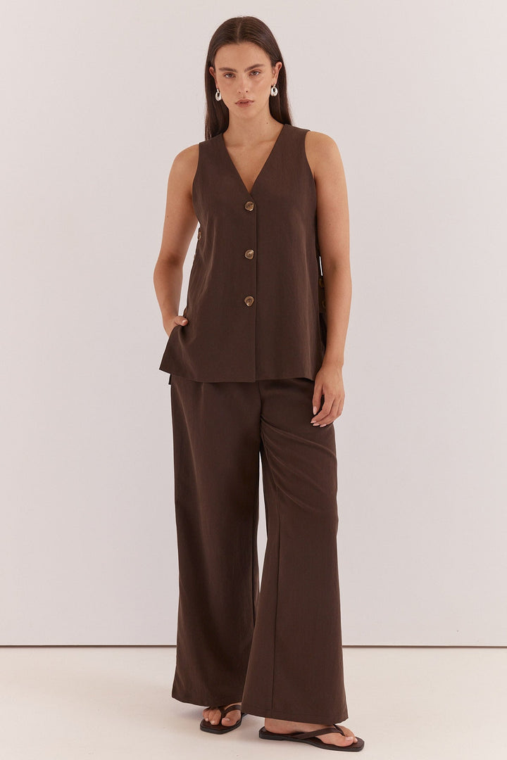 Sass - Natalie Wide Leg Trouser Chocolate