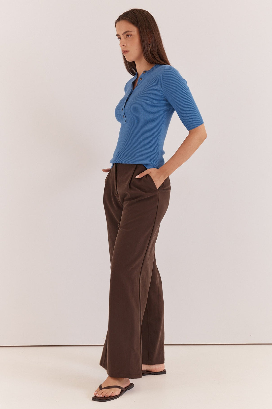 Sass - Natalie Wide Leg Trouser Chocolate