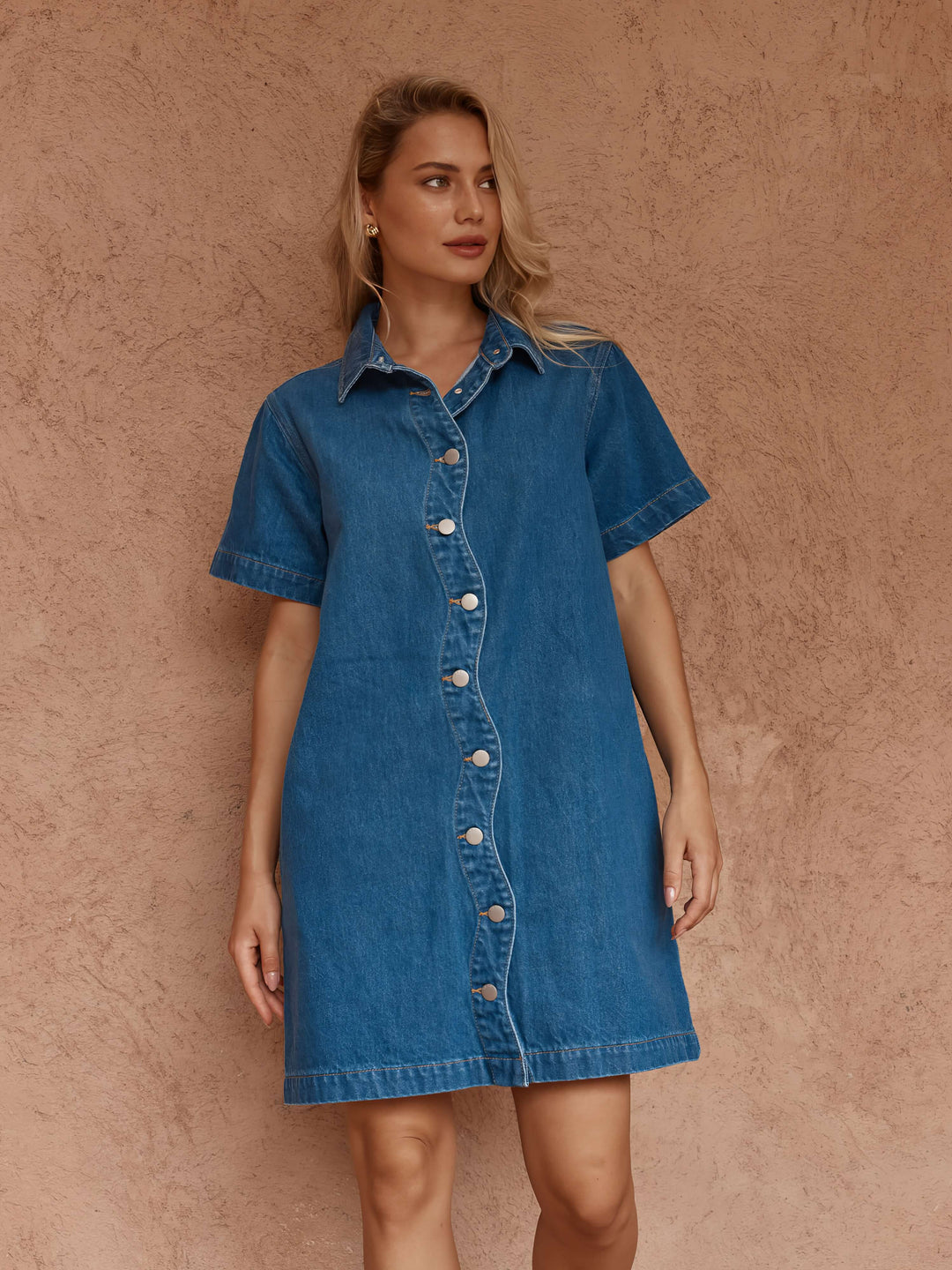 Sass - Pepe Wave Denim Dress Classic Blue