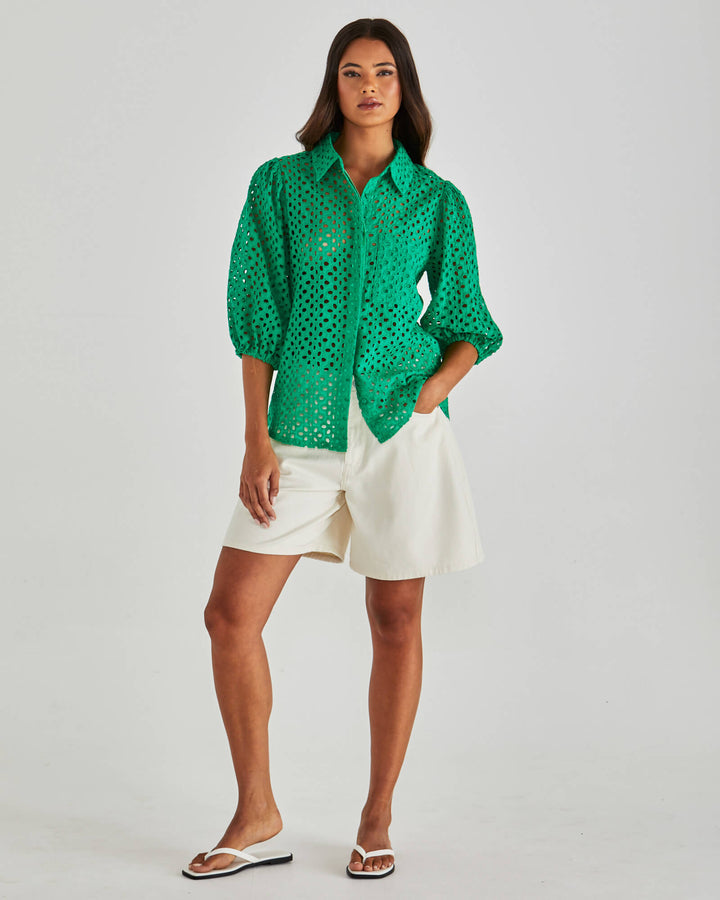 Sass - Steva Shirt Bright Green