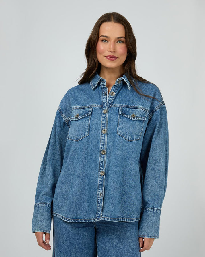 Silent Theory - Aster Denim Shirt Mid Blue