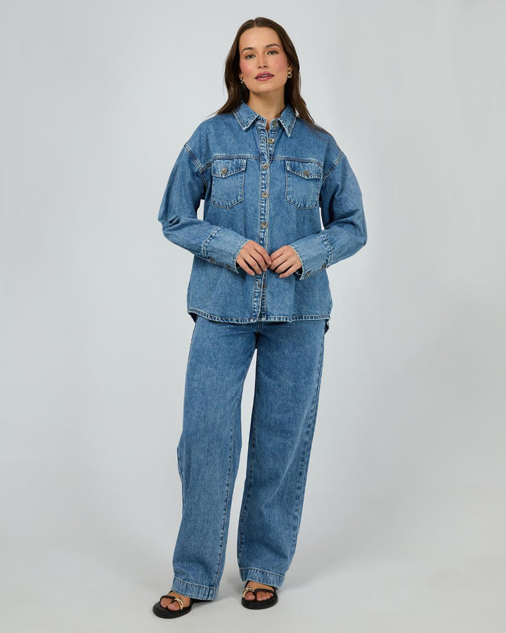 Silent Theory - Aster Denim Shirt Mid Blue