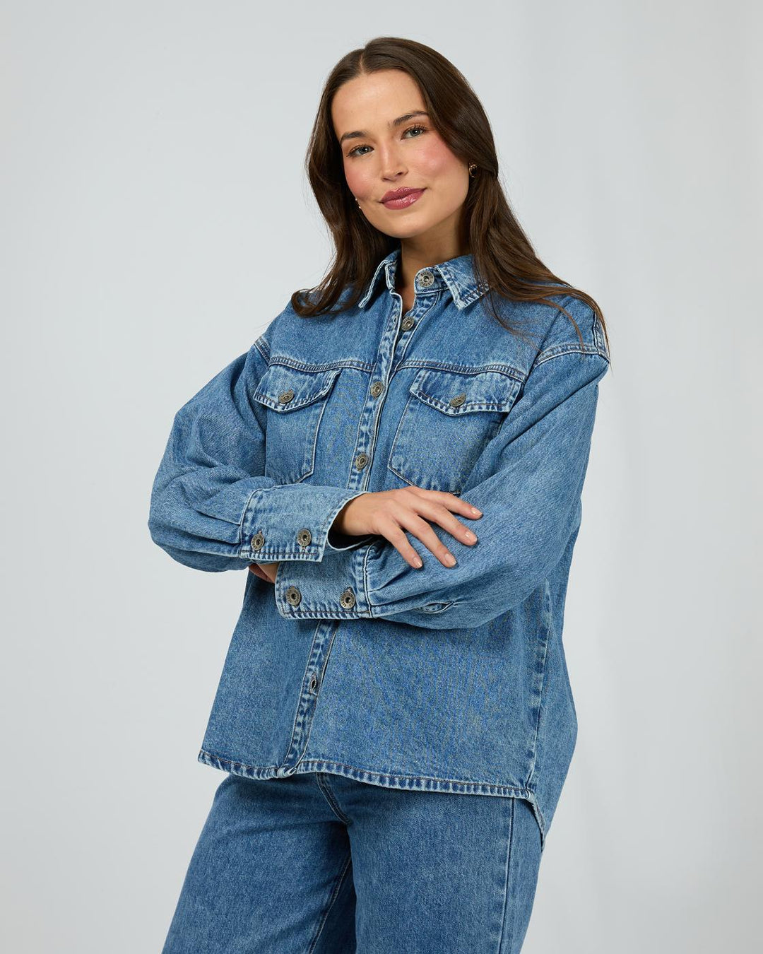 Silent Theory - Aster Denim Shirt Mid Blue