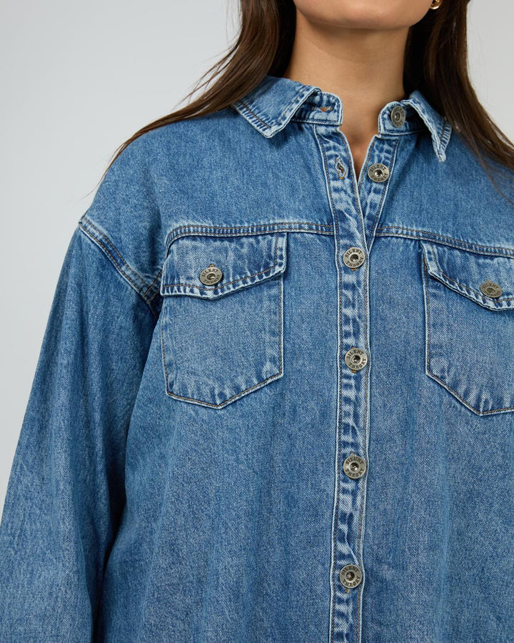 Silent Theory - Aster Denim Shirt Mid Blue
